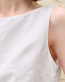 Linen Cotton Asymmetric Sleeveless Top