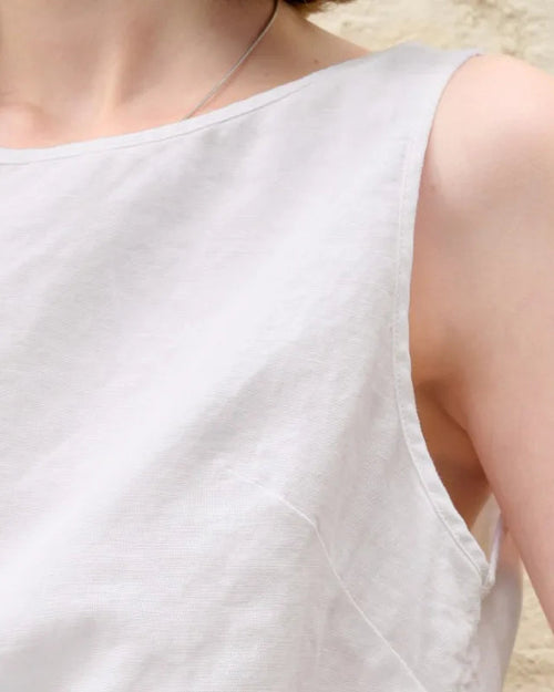 Linen Cotton Asymmetric Sleeveless Top
