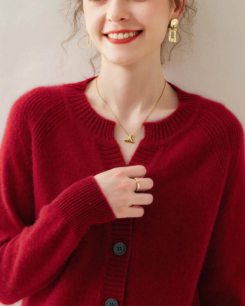 Cashmere Knitted Short Cardigan