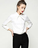 Solid Color Collar Tie Single-Breasted Shirt