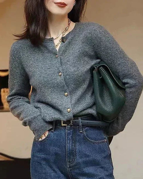 Crewneck Short Cardigan
