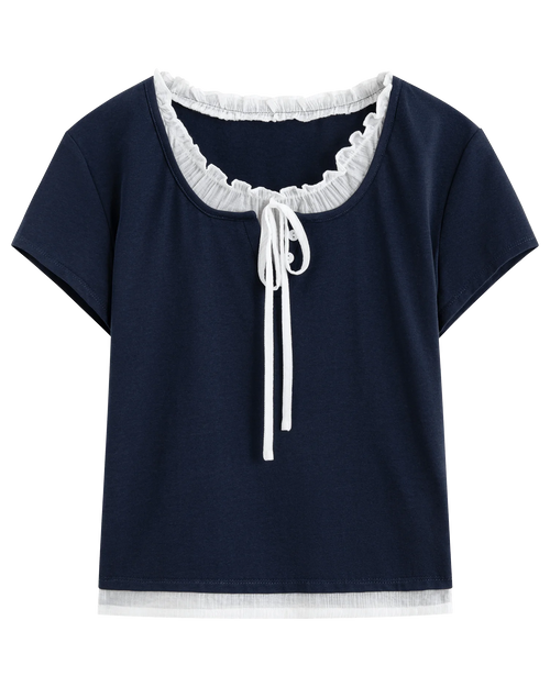 Simple Fake Two-Piece T-Shirt