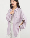 Single-Breasted Loose Long-Sleeved Shirt