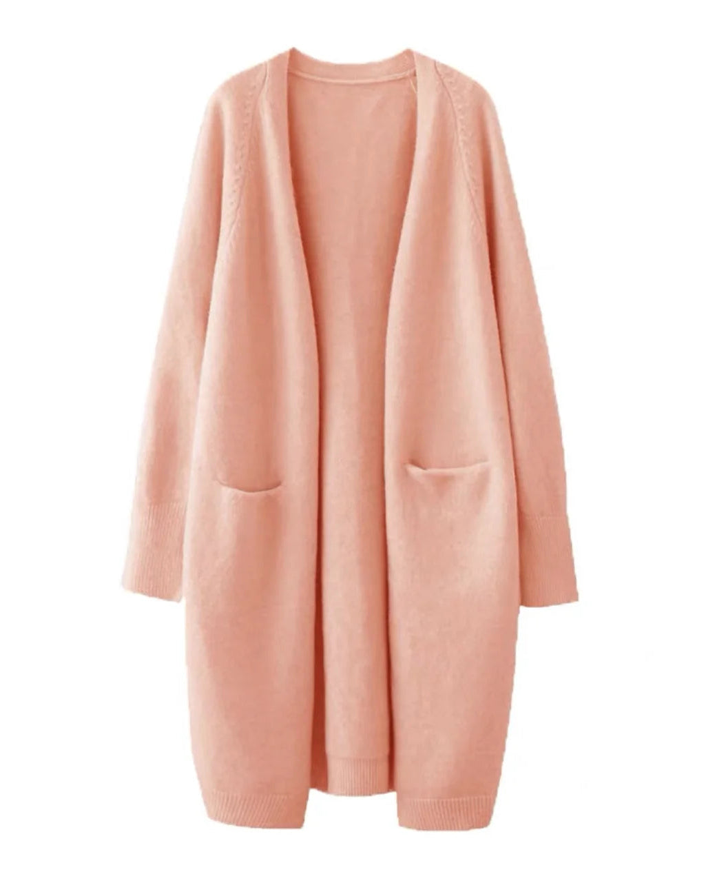 Relaxed Open-Front Knitted Longline Cardigan