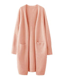 Relaxed Open-Front Knitted Longline Cardigan