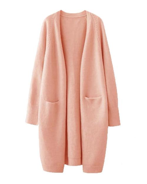 Relaxed Open-Front Knitted Longline Cardigan