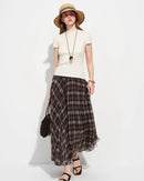 Semi-High Neck Short-Sleeve Knit Sweater