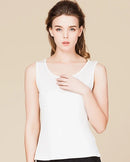 Silk-Viscose Jersey O-Neck Knit Sleeveless Tank Top