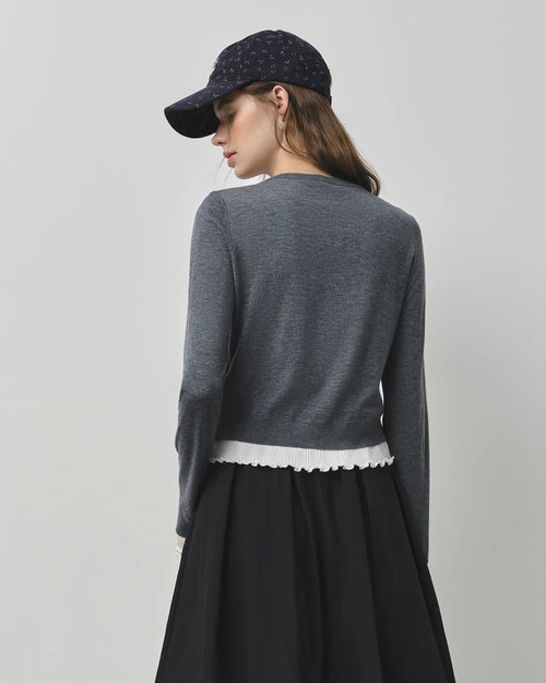 Women's Fake Two-Piece Cardigan