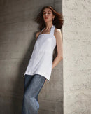 Sleeveless Linen Backless Halter Top