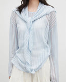 Hollow-Out Slant Shoulder Knit Top