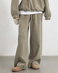 Granular Velvet Wide-Leg Pants