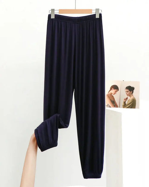 Modal Elastic Waist Full-Length Lounge Pants