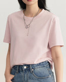 Solid Cotton Relaxed Crew Tee