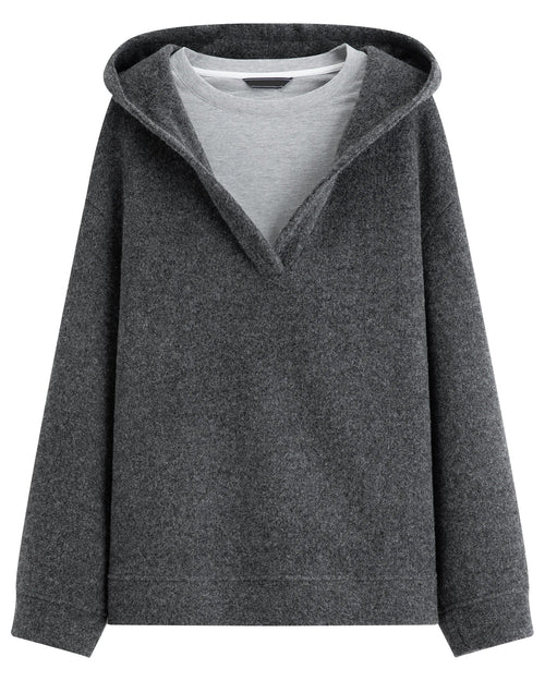 Faux Two-Piece Hooded Set