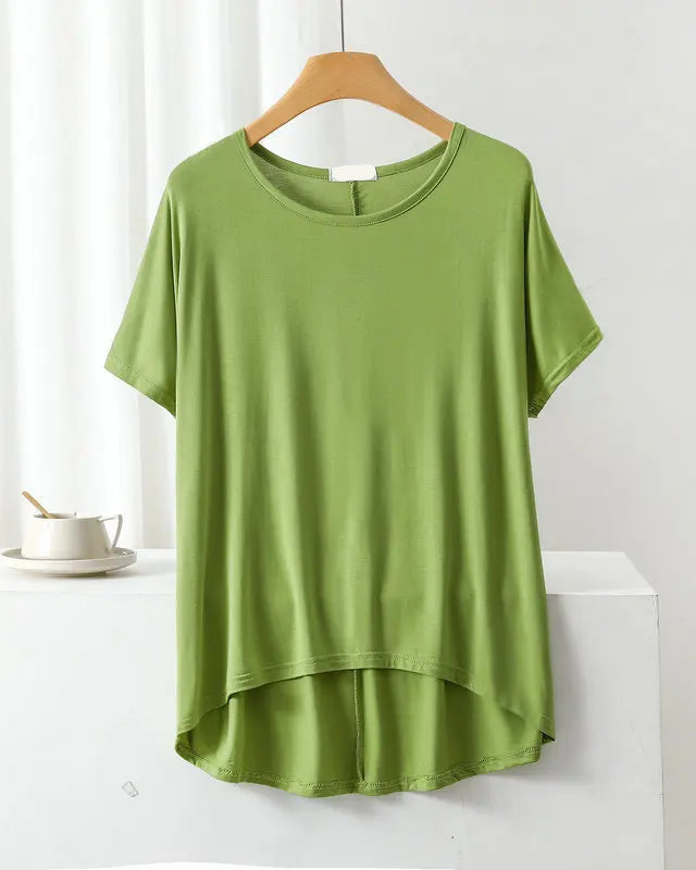 Modal Oversized Short Sleeve Pajama Top