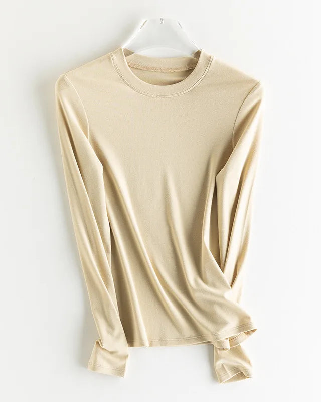 Wool-Blend Long-Sleeve O-Neck Tee