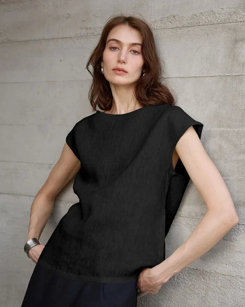 Linen Short Sleeve O-Neck Shirts