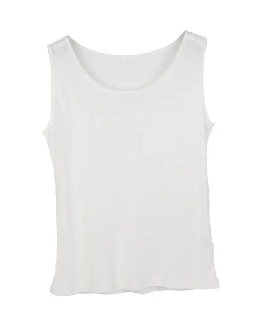 Silk-Viscose Jersey O-Neck Knit Sleeveless Tank Top