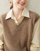 100% Cashmere V-Neck Pullover Vest