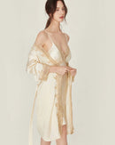 Mulberry Silk Lace V-Neck Spaghetti Strap Sleep Set