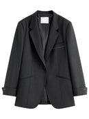 Loose-Fitting Single-Breasted Lapel Suit Jacket