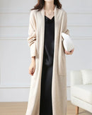 Open Front 100% Merino Wool Long Cardigan