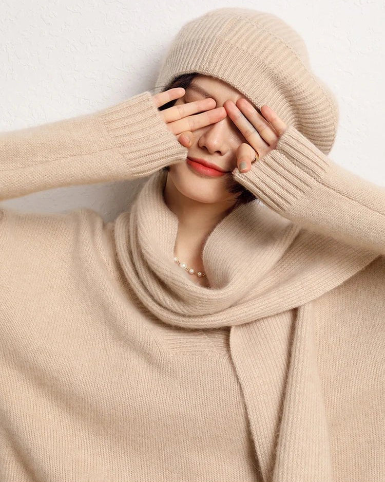 Pure Cashmere Knitted Beret