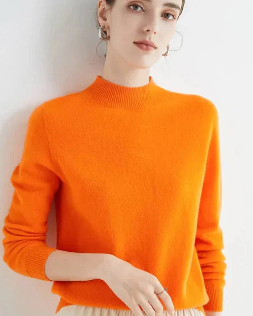 Basic Style Round Neck Wool Jumper