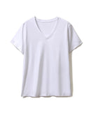 Silk-Cotton-Modal V-Neck Short Sleeve Tee