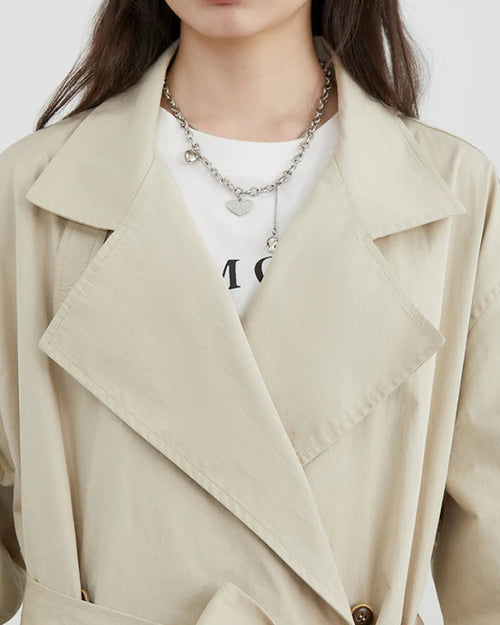 Belted Cotton Trench Coat Women's Outerwear