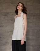 Sleeveless Linen Backless Halter Top