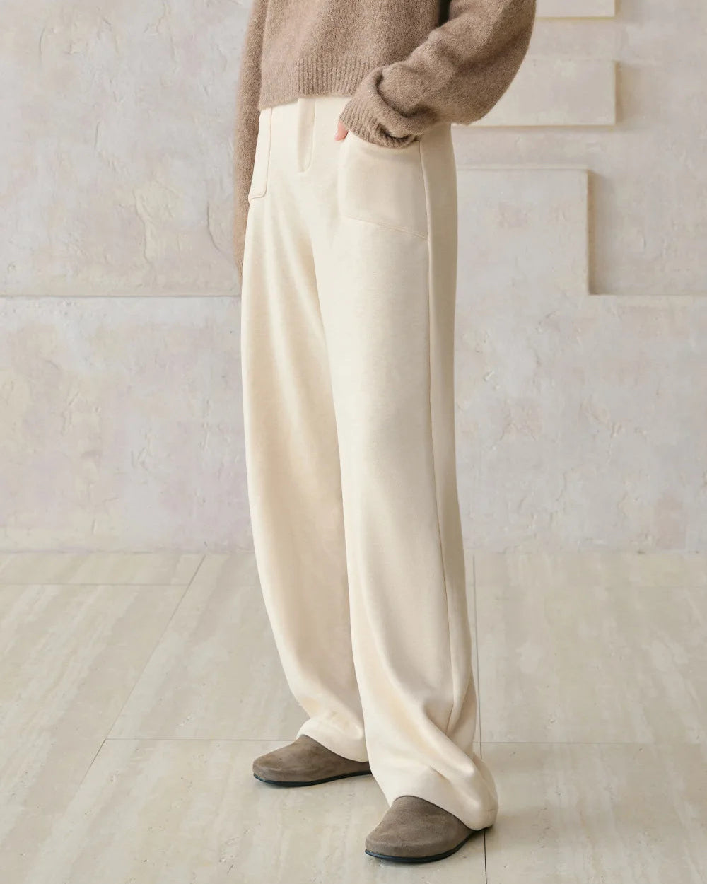 Wide-Leg Trousers With Elastic Waist