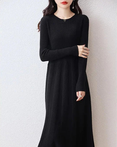 Merino Wool Knitted Sweater Dress