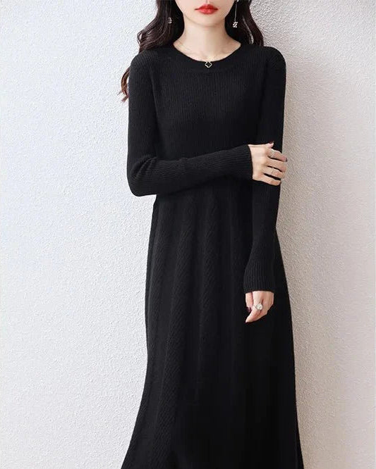 Merino Wool Knitted Sweater Dress
