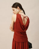 Linen Blend Sleeveless Crew Neck Vest