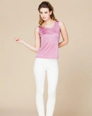 Silk-Viscose Jersey O-Neck Knit Sleeveless Tank Top