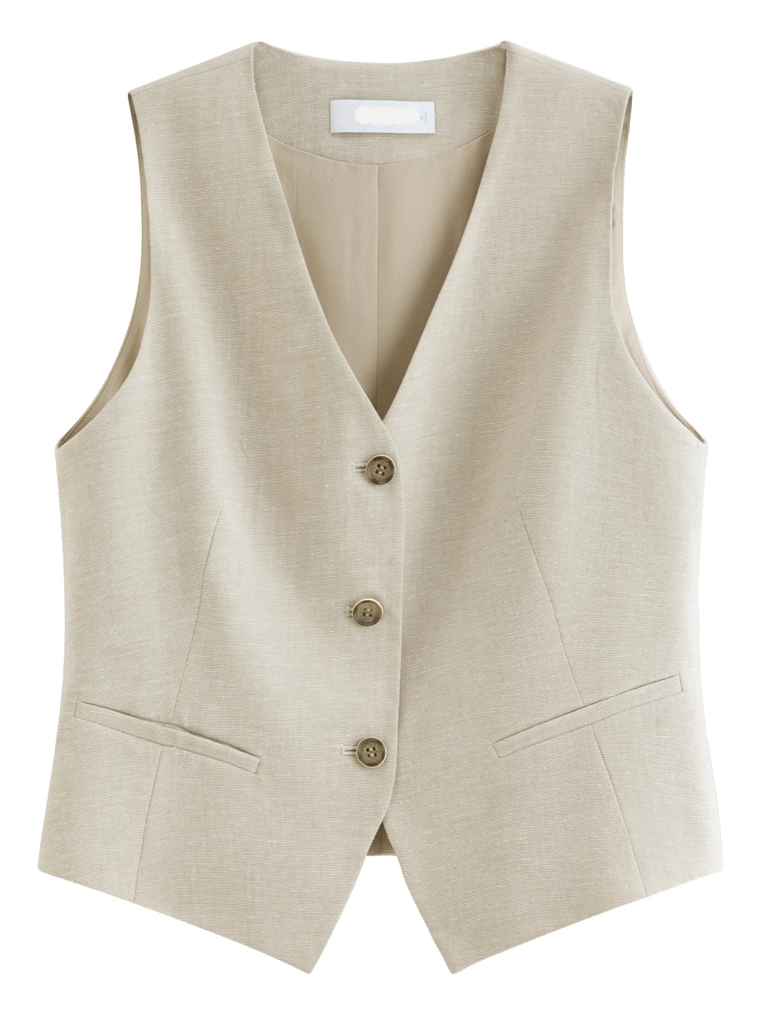 Loose-Fit V-Neck Woven Sleeveless Vest