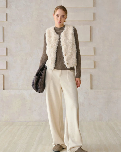 Wide-Leg Trousers With Elastic Waist