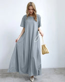 Loose A-Line Short Sleeve Nightgown Dress