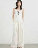High-Waist Pleated Wide-Leg Trousers