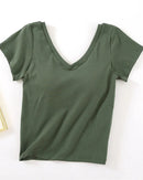 V-Neck Sleep Top with Built-In Chest Pad