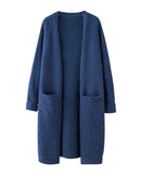 Relaxed Open-Front Knitted Longline Cardigan