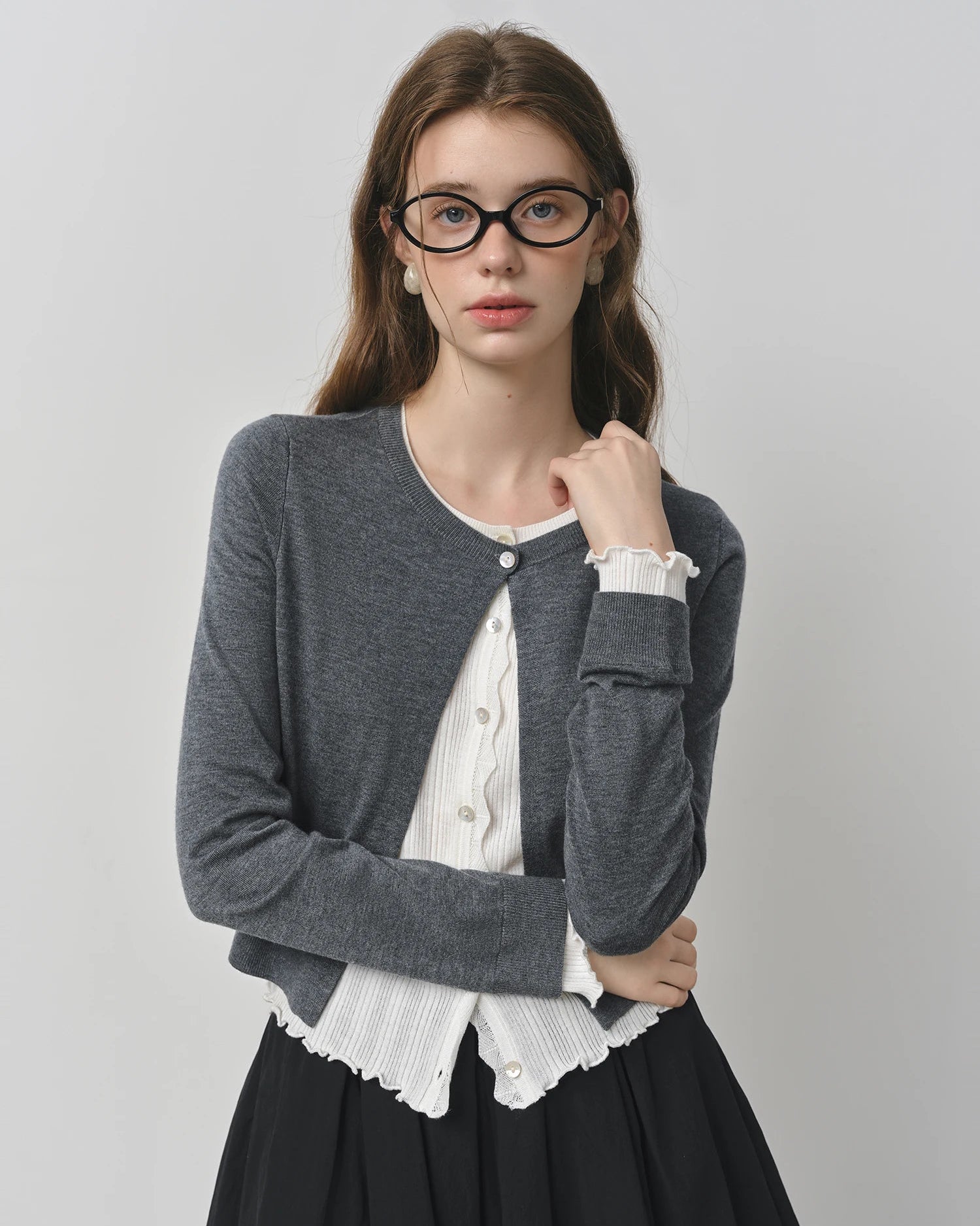 Women's Fake Two-Piece Cardigan