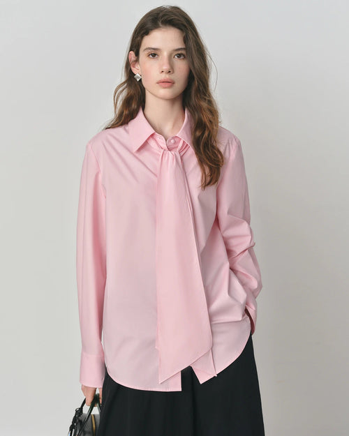 Women's Cotton Bow-Tie Blouse