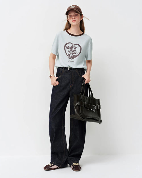 Loose-Fit Crew Neck T-Shirt With Letter Print