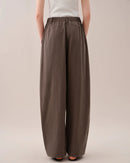 High-Waisted Loose-Fitting Curved Pants