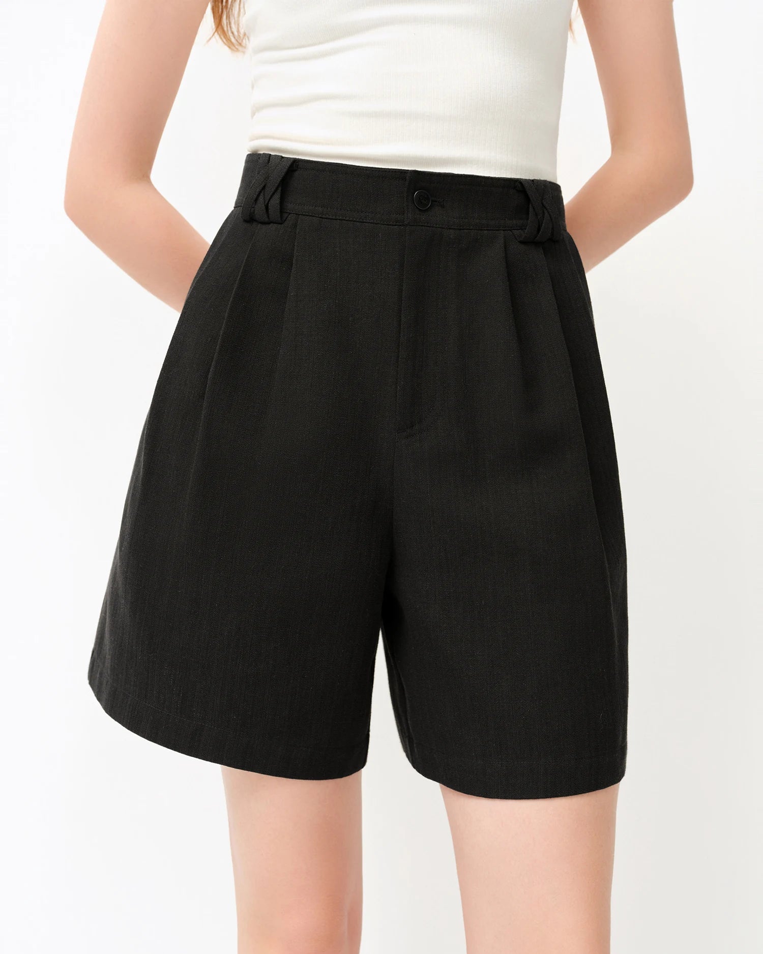 Versatile Linen Blend Classic Casual Shorts