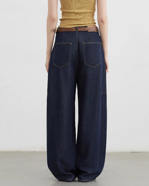 Loose High-Waist Wide Leg Lyocell Jeans