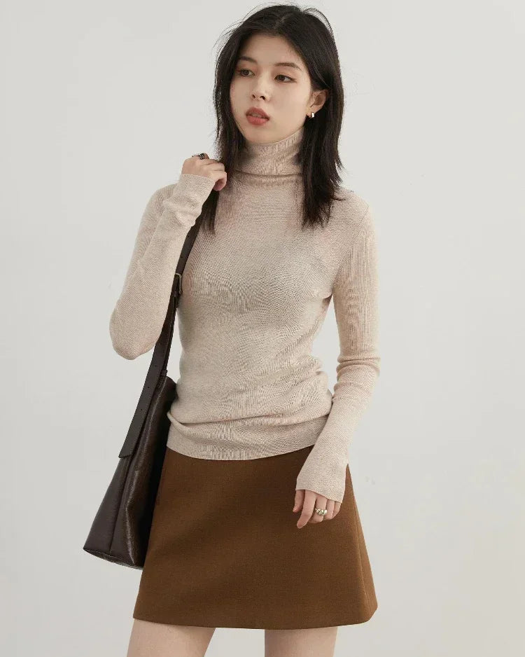 Women's Slim Turtleneck Knit Sweater